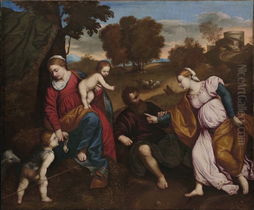 The Mystic Marriage of Saint Catherine Oil Painting by Paris Bordone