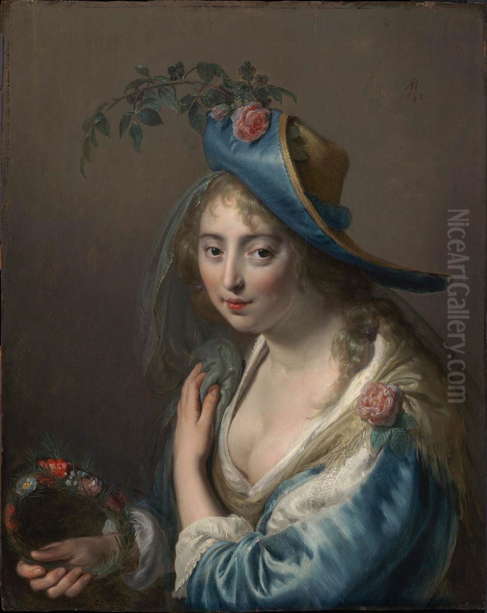 Portrait of a Young Woman as Flora Oil Painting by Paulus Moreelse