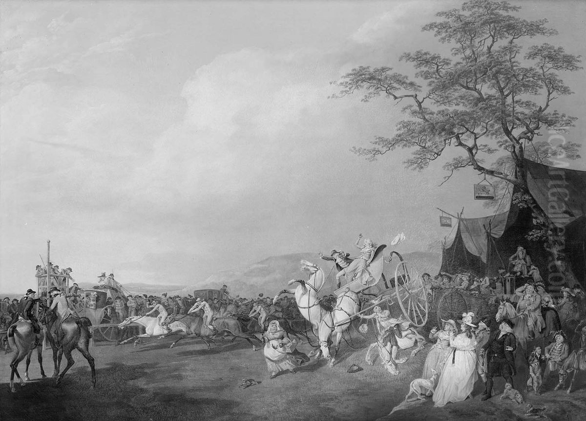 Gig Upsetting at the Races Oil Painting by Philip James de Loutherbourg