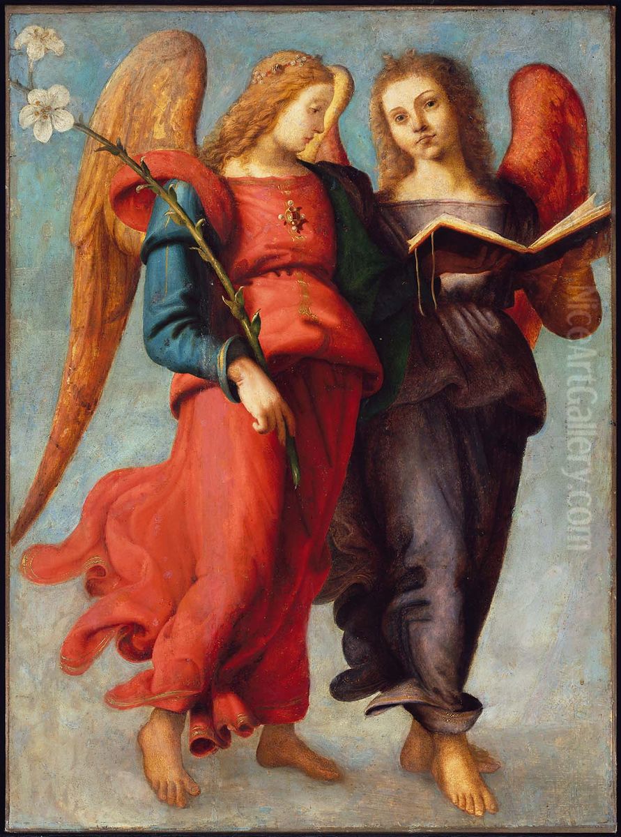 Two Angels Oil Painting by Piero Di Cosimo