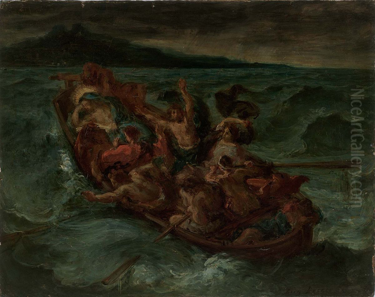 Christ on the Lake of Gennesaret Oil Painting by Eugene Delacroix