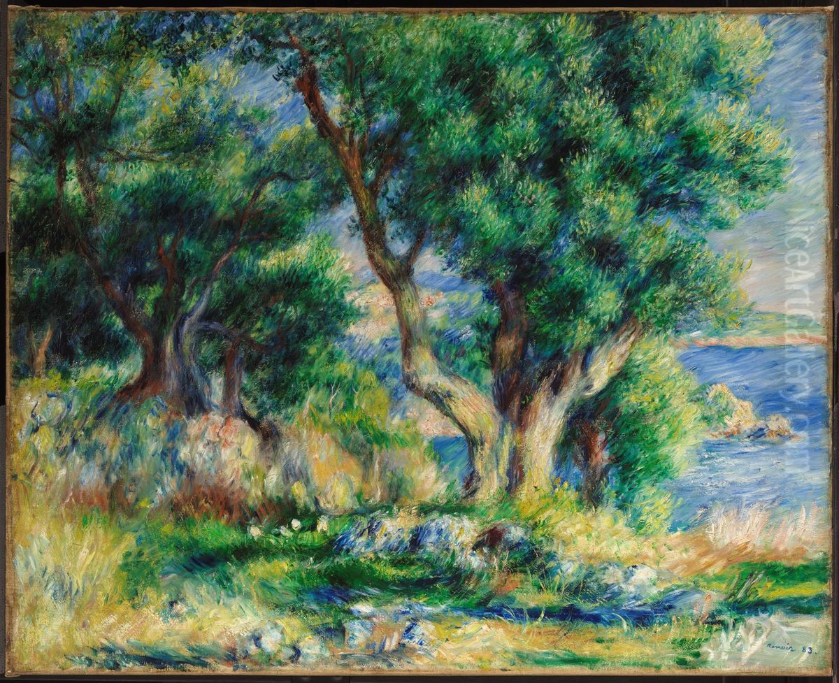 Landscape on the Coast, near Menton Oil Painting by Pierre Auguste Renoir