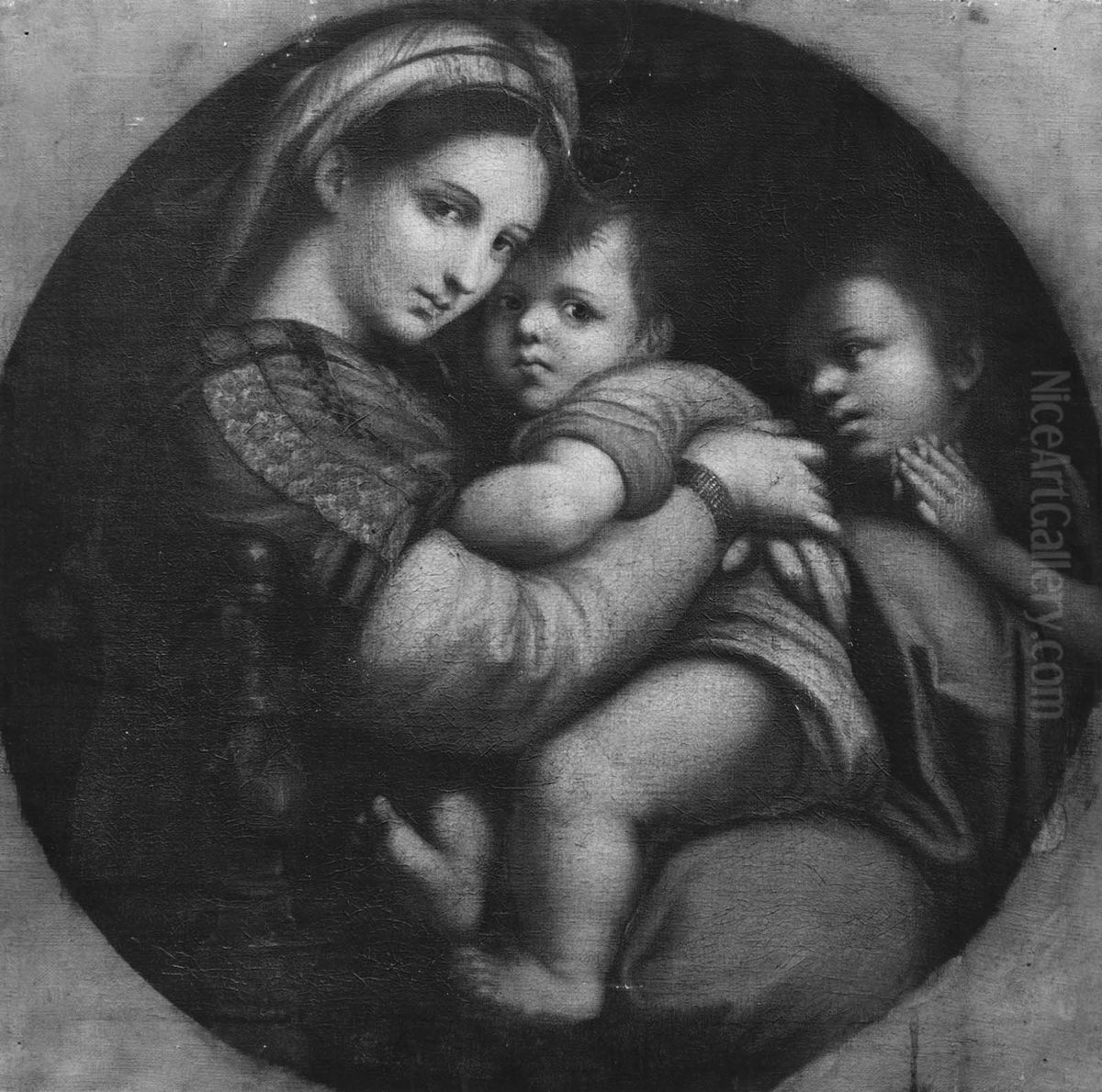 Virgin and Child with Young Saint John the Baptist Oil Painting by Raphael