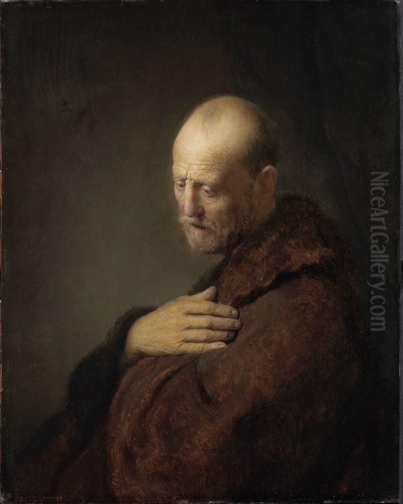 Old Man in Prayer Oil Painting by Rembrandt