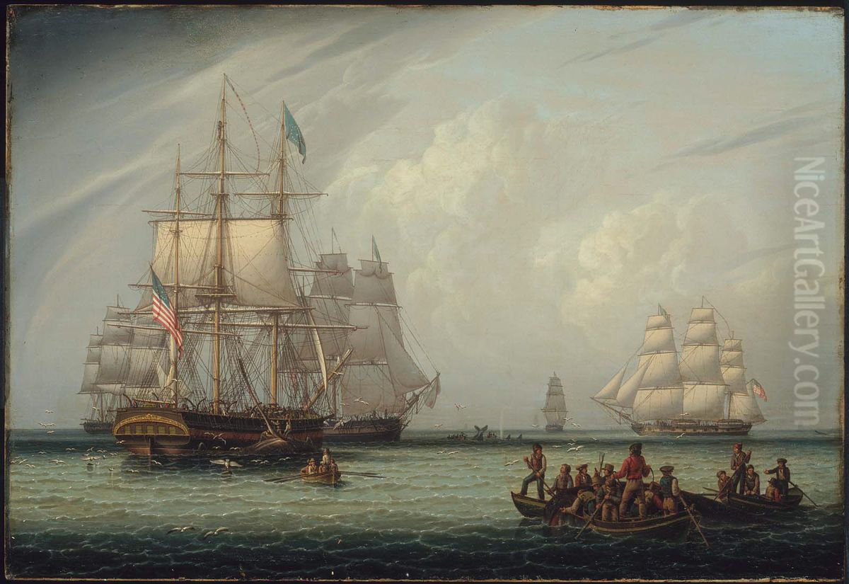 South Sea Whale Fishing I Oil Painting by Robert Salmon