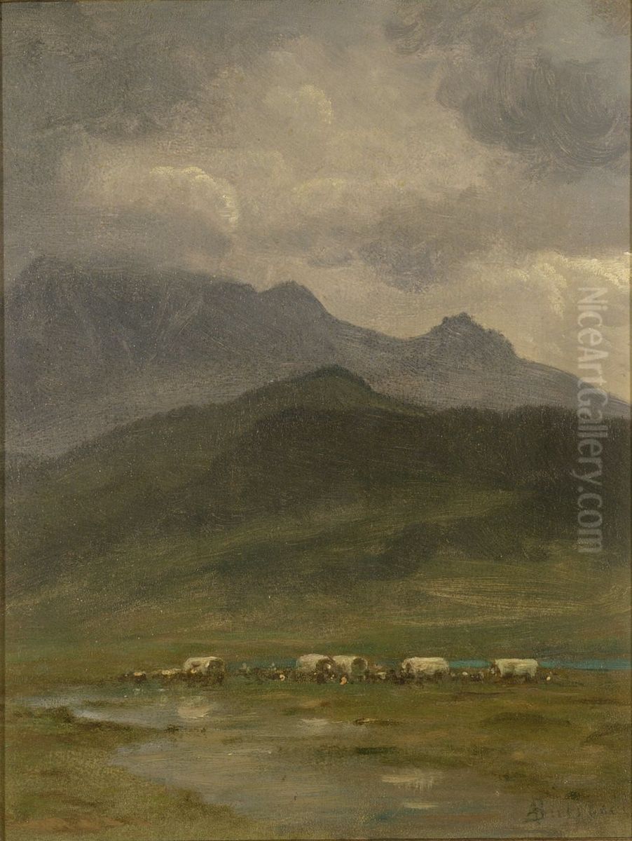 Covered wagons Oil Painting by Albert Bierstadt