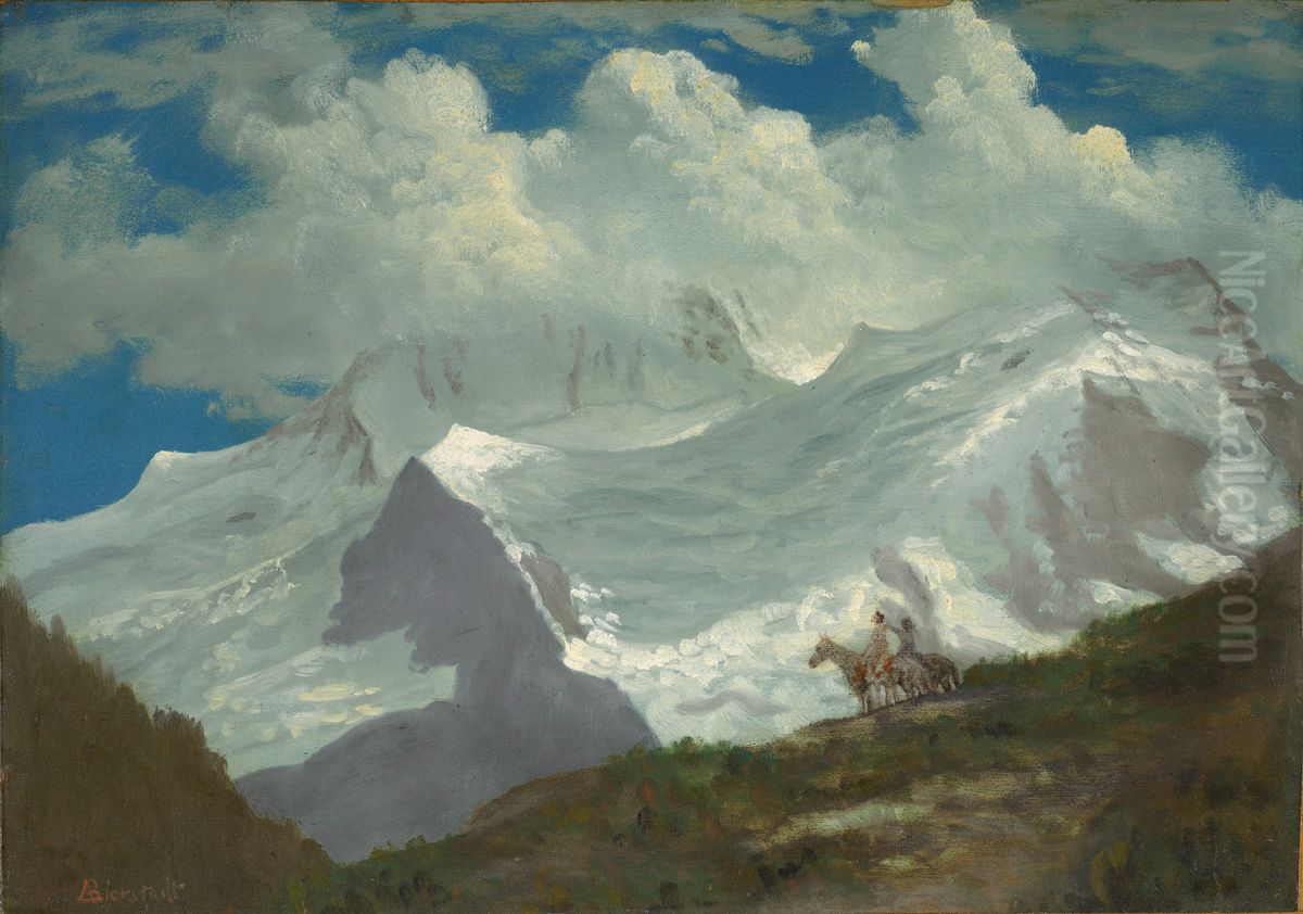 In the Rockies Oil Painting by Albert Bierstadt