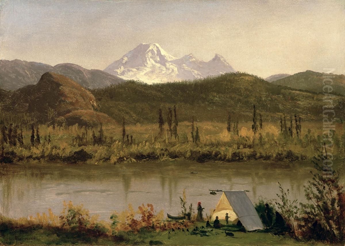 Mount Baker, Washington, from the Frazier River Oil Painting by Albert Bierstadt
