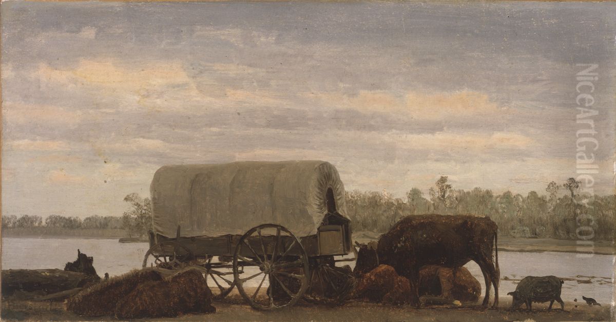 Nooning on the Platte Oil Painting by Albert Bierstadt