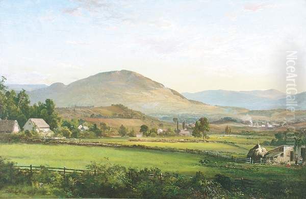 A View of Manchester, Vermont(1870) Oil Painting by Dewitt Clinton Boutelle