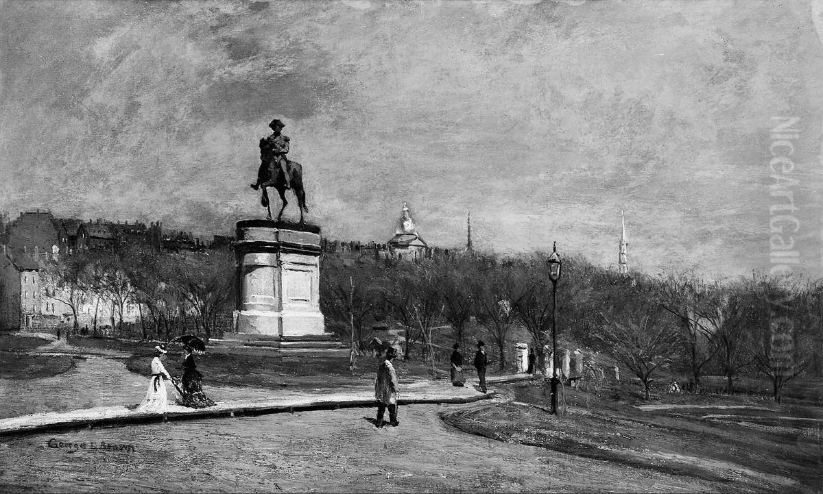 The Public Garden, Boston Oil Painting by George Loring Brown