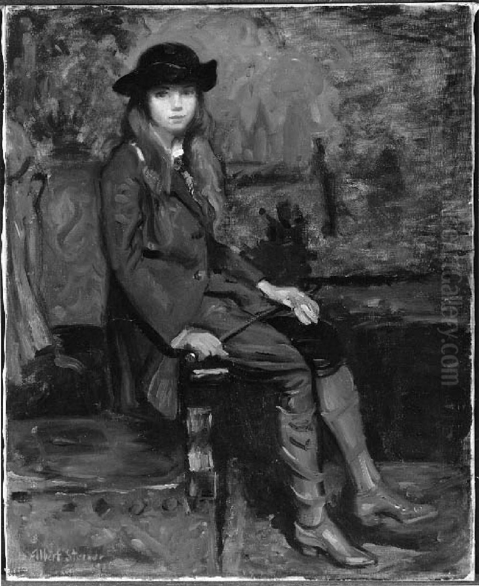 Olivia in Riding Habit Oil Painting by Albert Edward Sterner