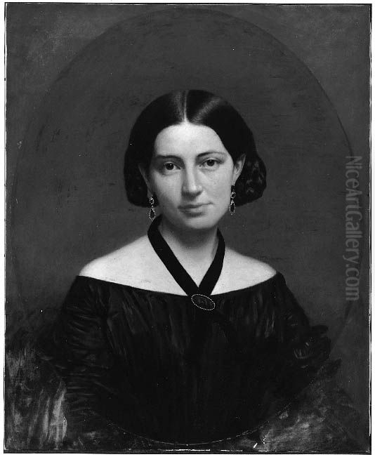 Mrs. Charles Henry Cummings (Harriet Elizabeth Whiting) Oil Painting by Alvan Clark