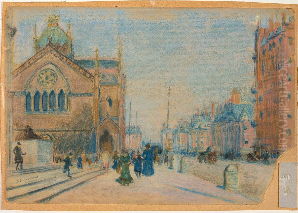 Dartmouth Street from Copley Square Oil Painting by Arthur Clifton Goodwin