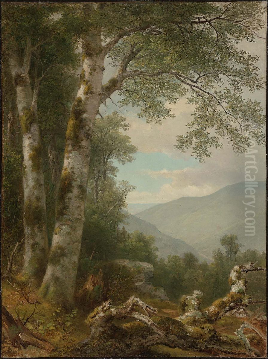 Landscape with Birches Oil Painting by Asher Brown Durand