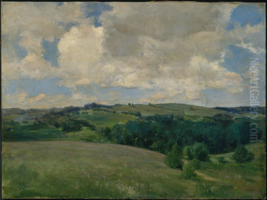 Clouds (Landscape near Cornish) Oil Painting by Charles A. Platt