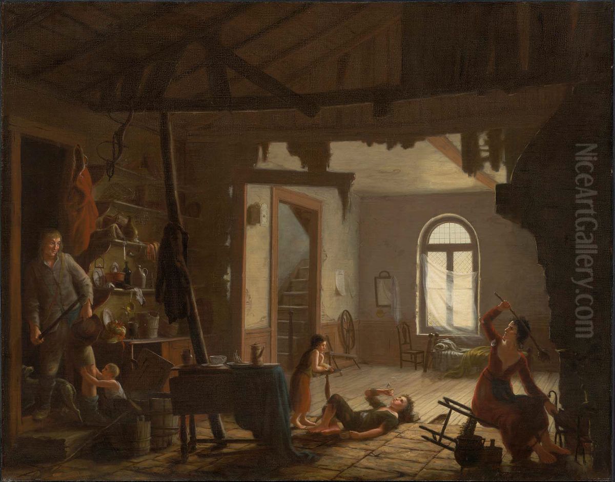 Rip van Winkle Returning from a Morning Lounge Oil Painting by Charles Bird King