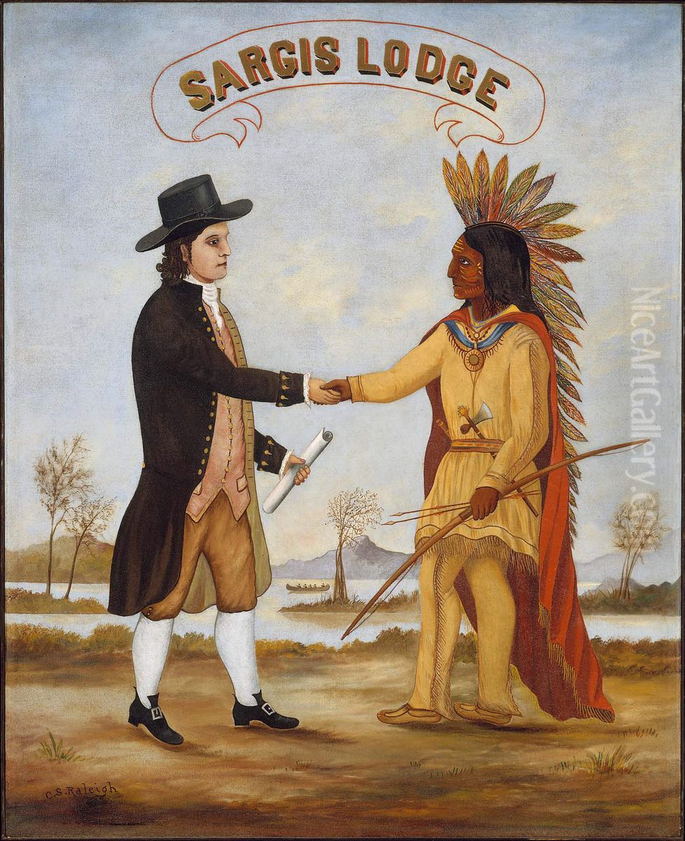 Emblem of Sargis Lodge Oil Painting by Charles S. Raleigh