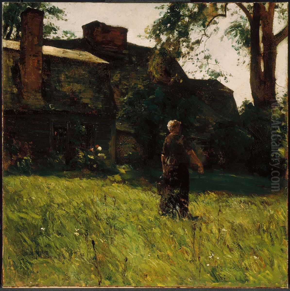Old Fairbanks House, Dedham, Massachusetts Oil Painting by Childe Hassam