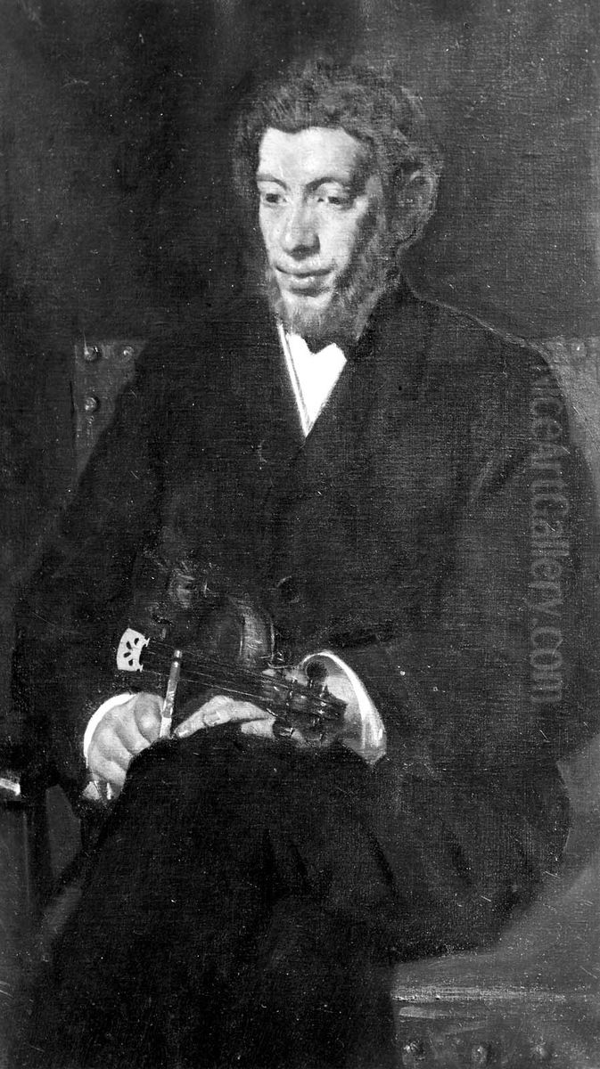 The Musician Oil Painting by Denman Ross