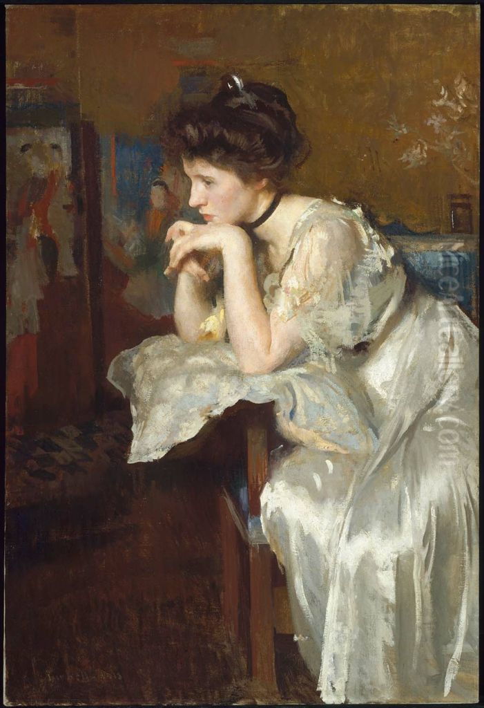 Reverie (Katharine Finn) Oil Painting by Edmund Charles Tarbell