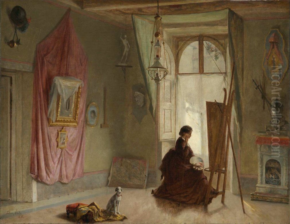 Studio Interior Oil Painting by Edwin White