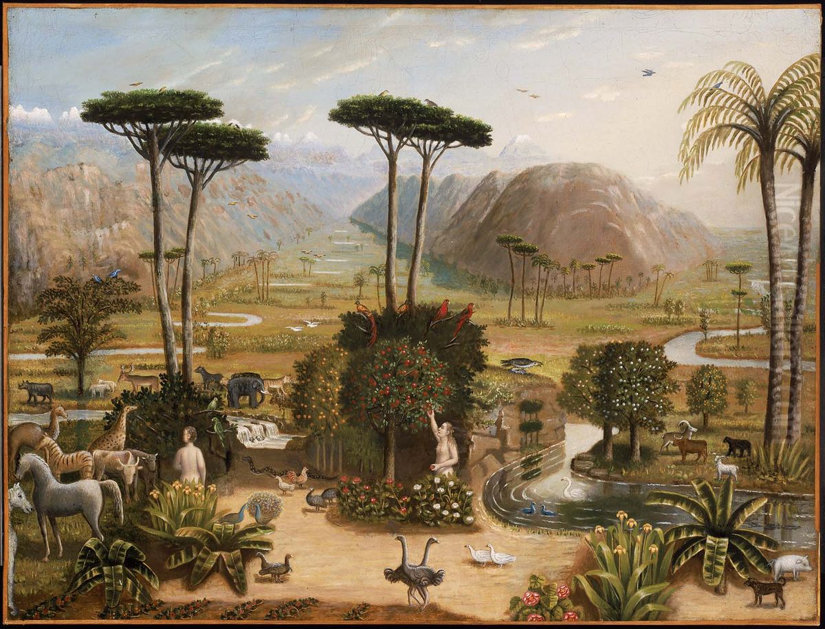 The Garden of Eden Oil Painting by Erastus Salisbury Field