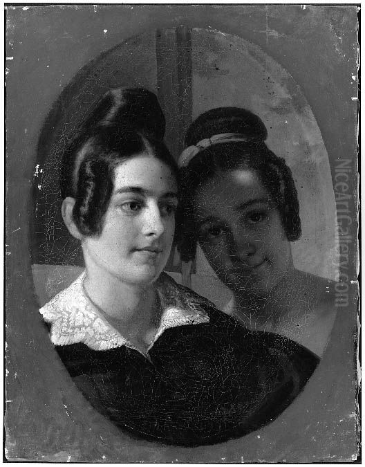 Mrs. Beale Thayer and Miss Sarah Blanchard Oil Painting by Francis Alexander
