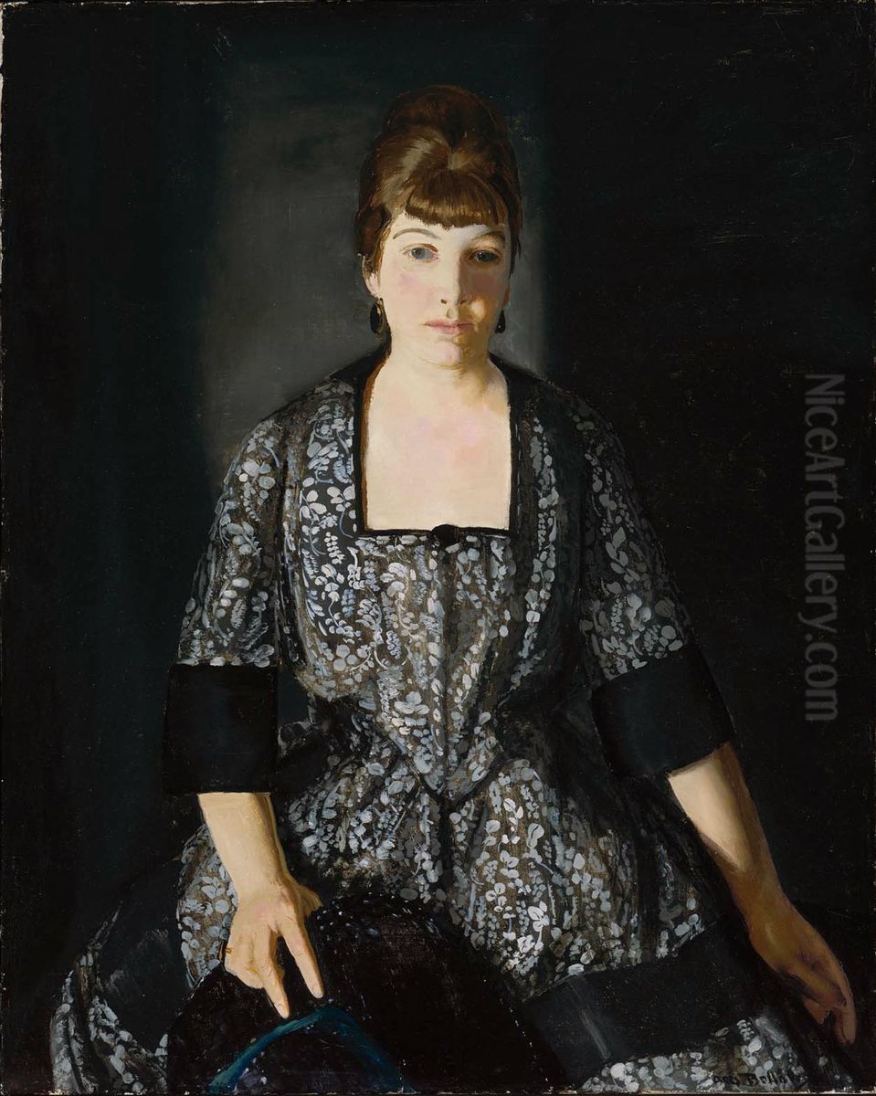 Emma in the Black Print Oil Painting by George Wesley Bellows