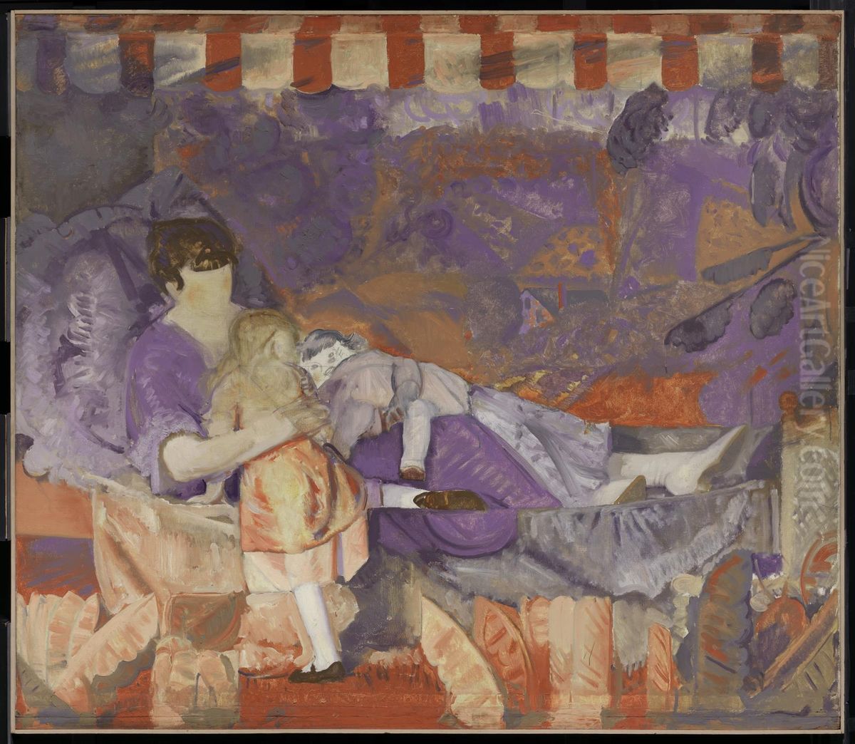 Study of Emma and the Children Oil Painting by George Wesley Bellows