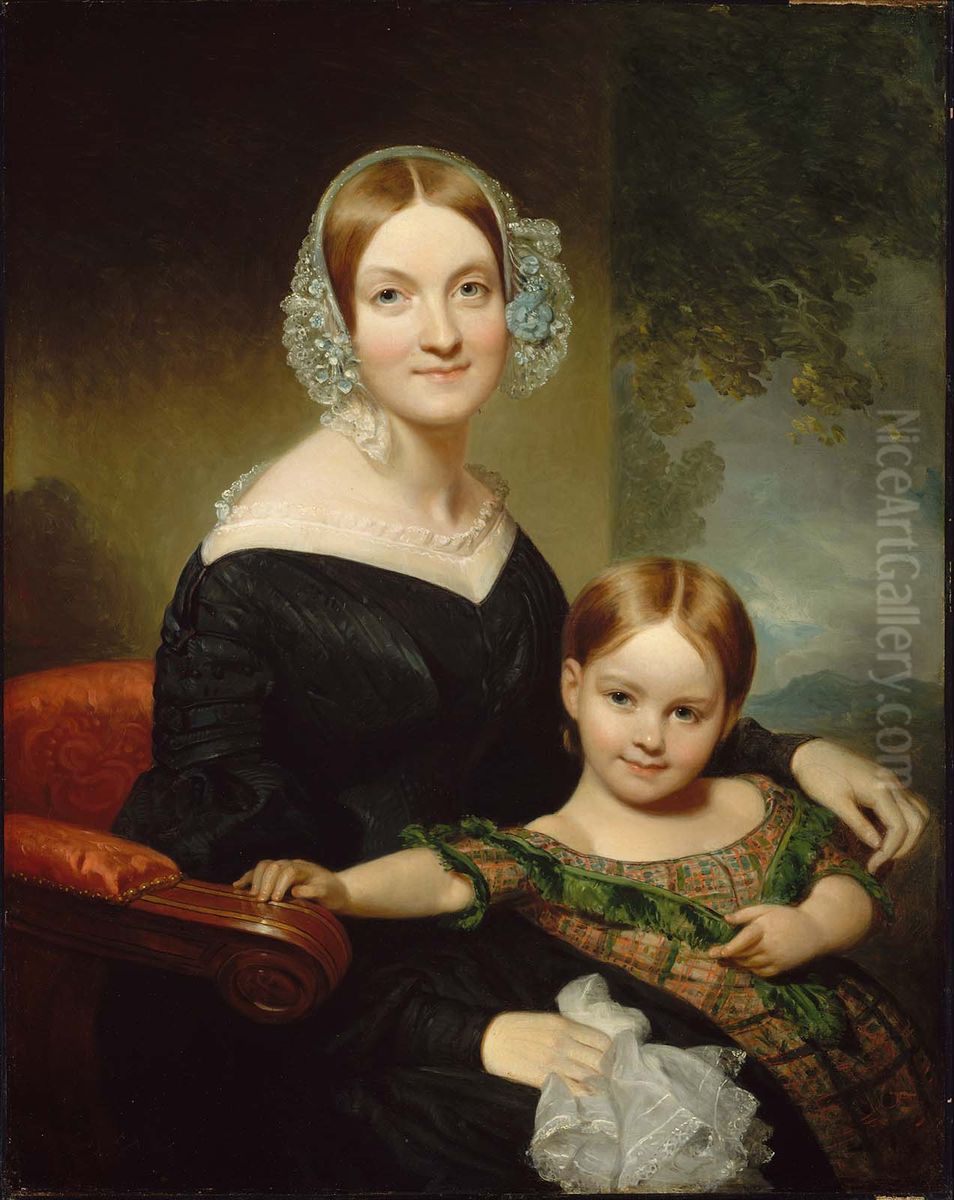 Georgianna Buckham and Her Mother (Anna Traphagen Buckham) Oil Painting by Henry Inman