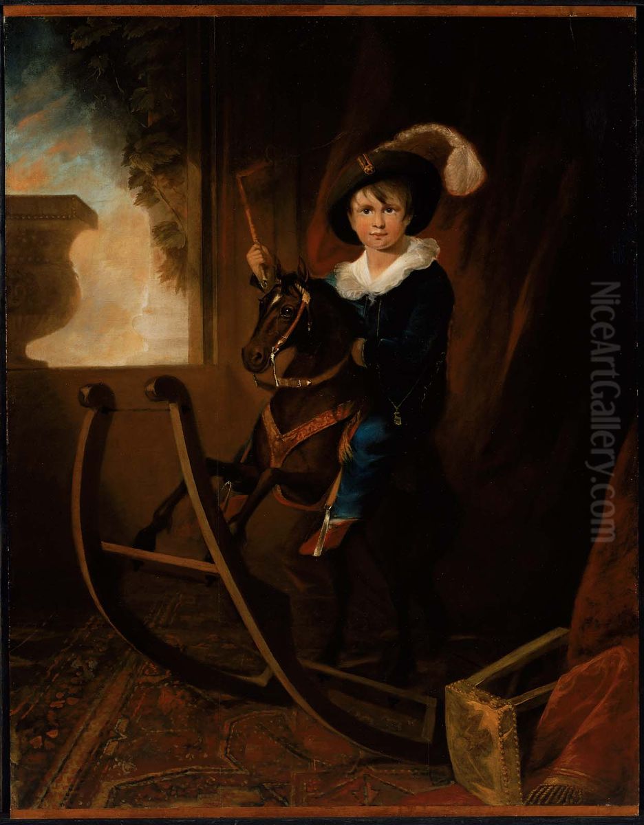 Boy on a Hobby Horse Oil Painting by Henry Sargent