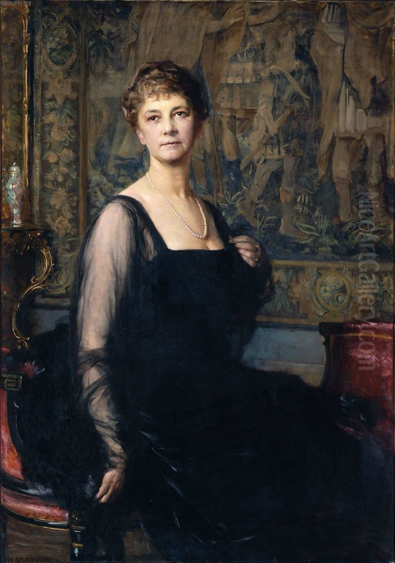 Portrait of Mrs. James Henry Lancashire (Sarah Hale Wright) Oil Painting by Ignaz Gaugengigl