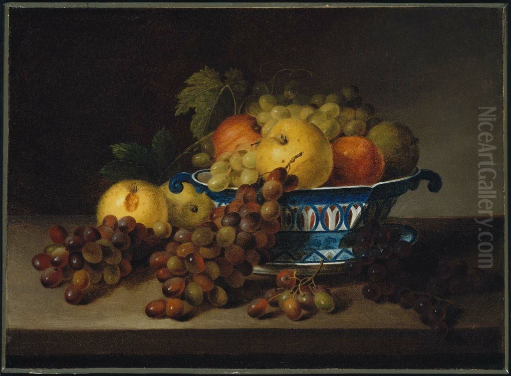 A Porcelain Bowl with Fruit Oil Painting by James Peale