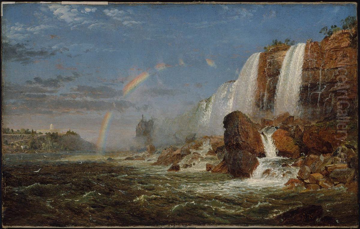 Niagara Falls from the Foot of Goat Island Oil Painting by Jasper Francis Cropsey