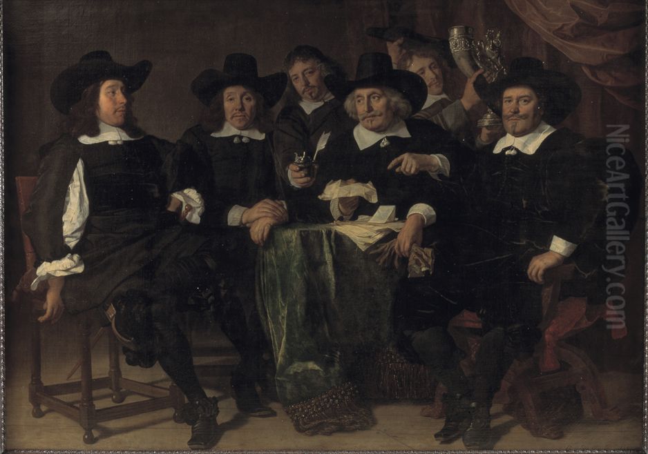 De overlieden van de Voetboogdoelen Oil Painting by Bartholomeus Van Der Helst