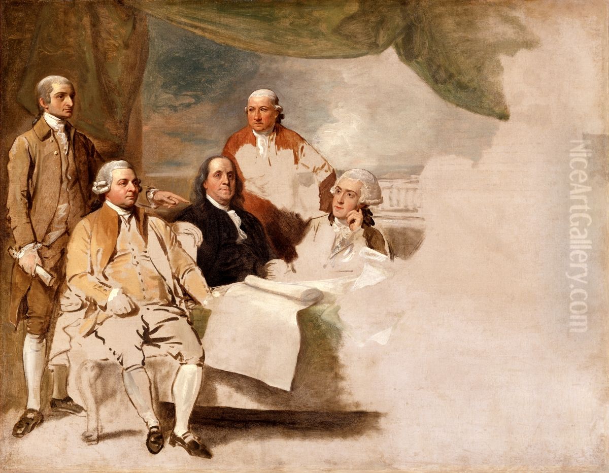 American Commissioners of the Preliminary Peace Agreement with Great Britain Oil Painting by Benjamin West