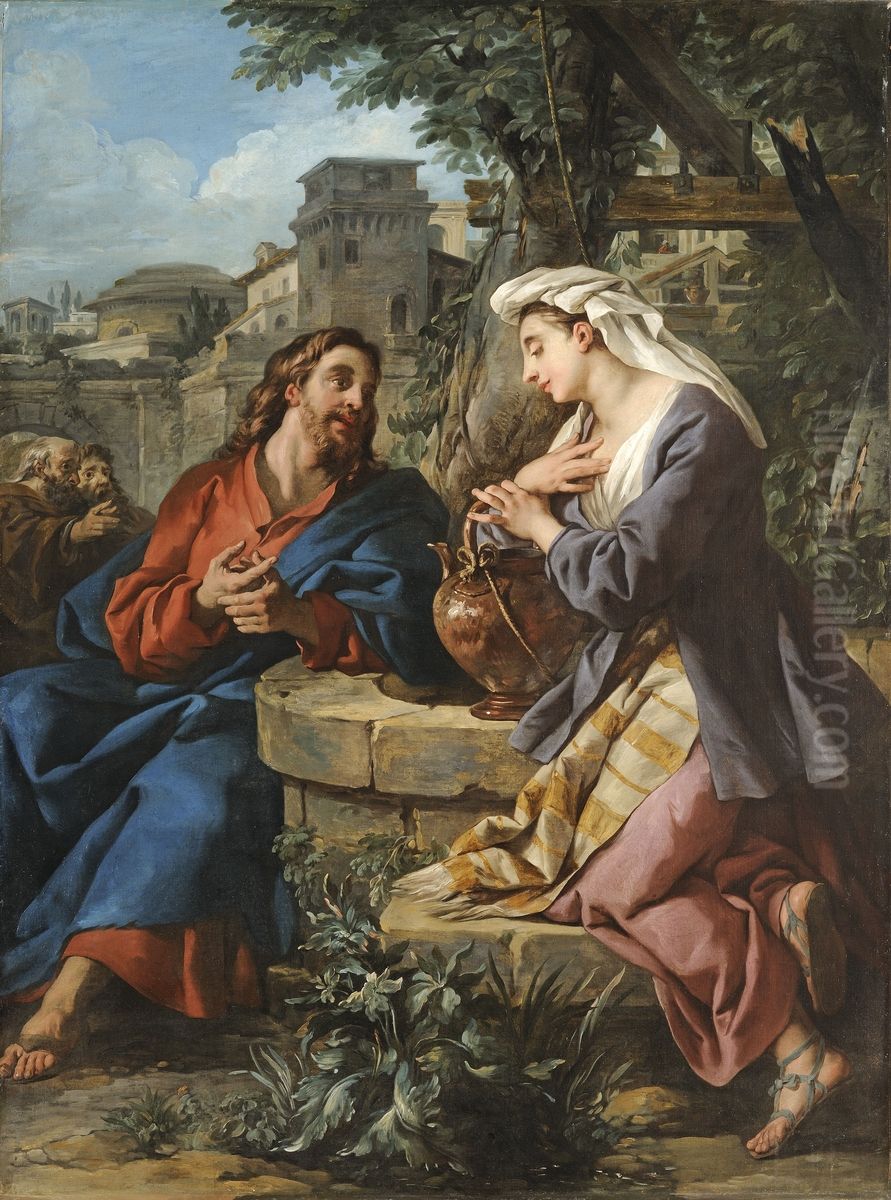 Christ and the Samaritan Woman Oil Painting by Jean-Francois de Troy