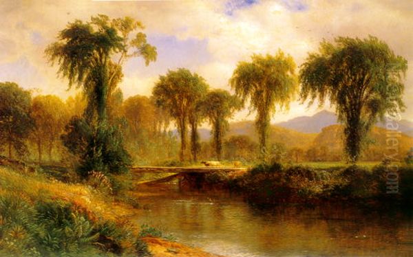 Moat Mountain and North Conway Ledges from Artist Brook Oil Painting by Samuel Colman