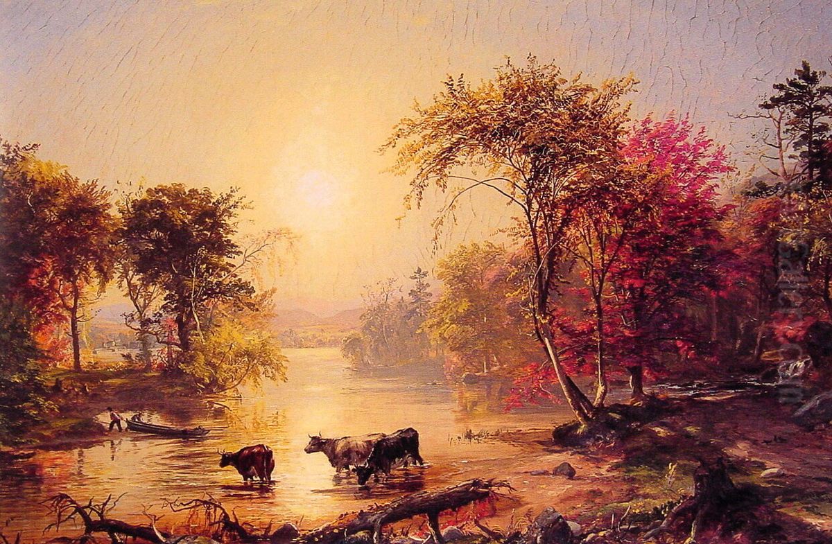 Autumn in America Oil Painting by Jasper Francis Cropsey