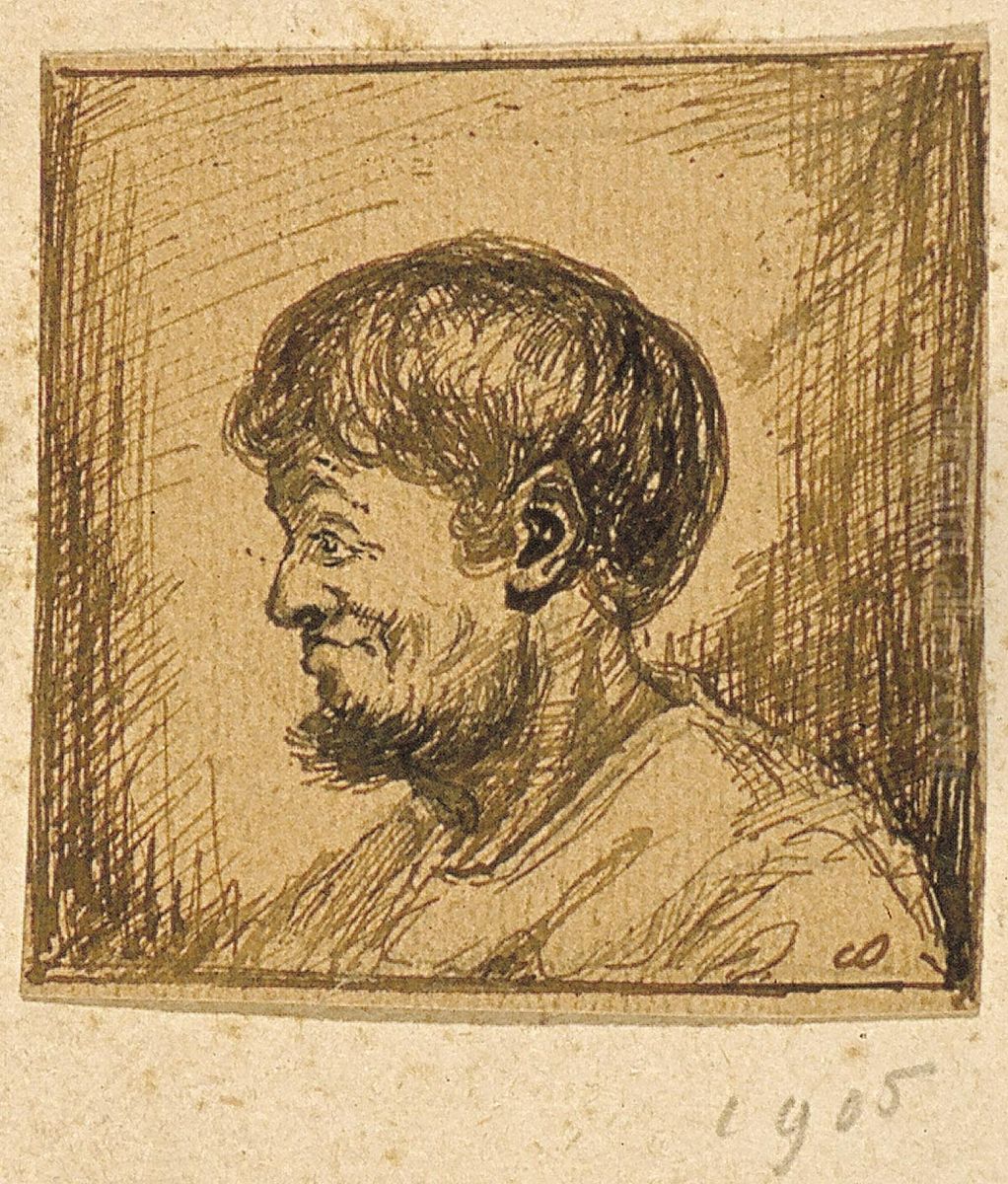 Portrait of a Smiling Man Oil Painting by Theo van Doesburg