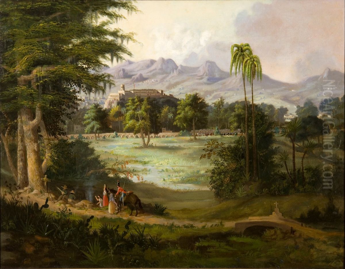 Chapultpec Castle Oil Painting by Robert Seldon Duncanson