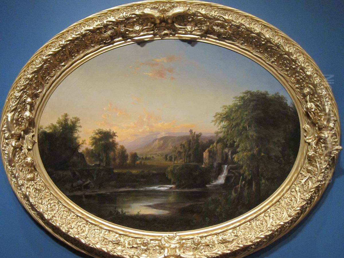 Landscape with Waterfall Oil Painting by Robert Seldon Duncanson
