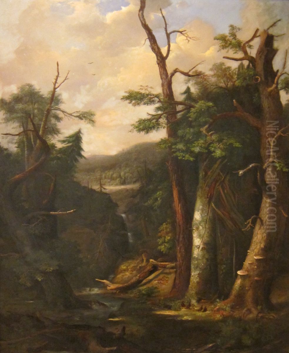 Western Forest Oil Painting by Robert Seldon Duncanson