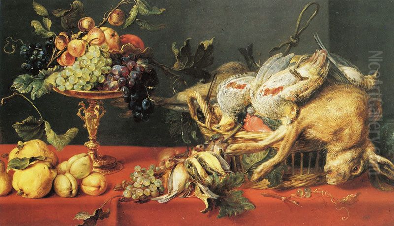 Game and fruit on a table Oil Painting by Frans Snyders