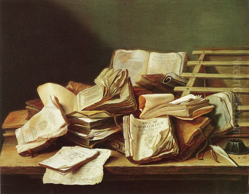 Books and Pamphlets Oil Painting by Jan Davidsz. De Heem
