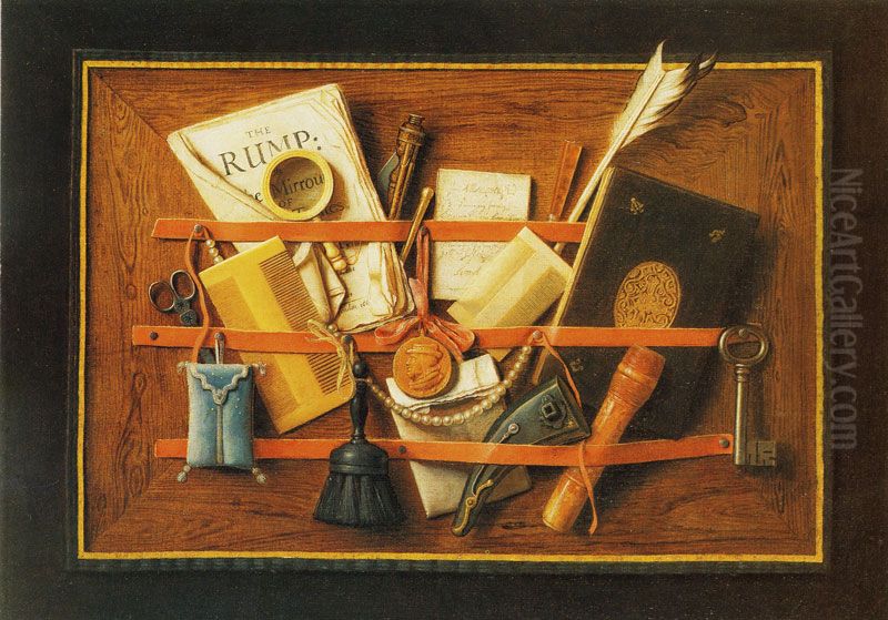 Letter Board Oil Painting by Samuel Van Hoogstraten