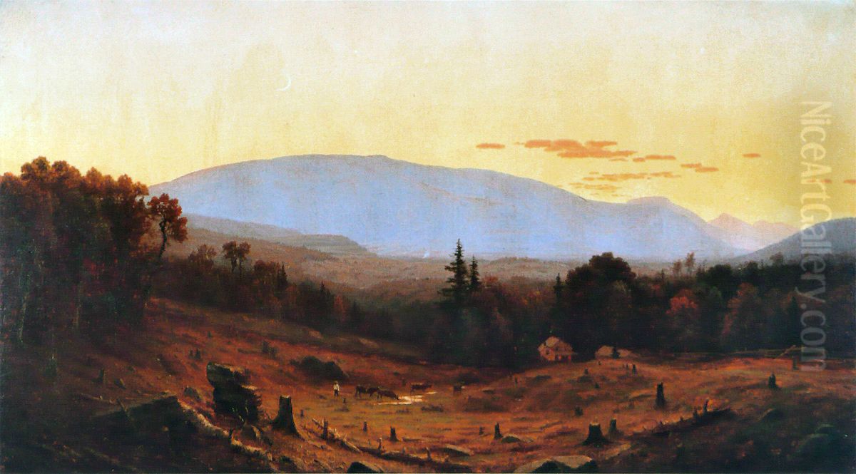 Crepuscule sur mont Hunter Oil Painting by Sanford Robinson Gifford
