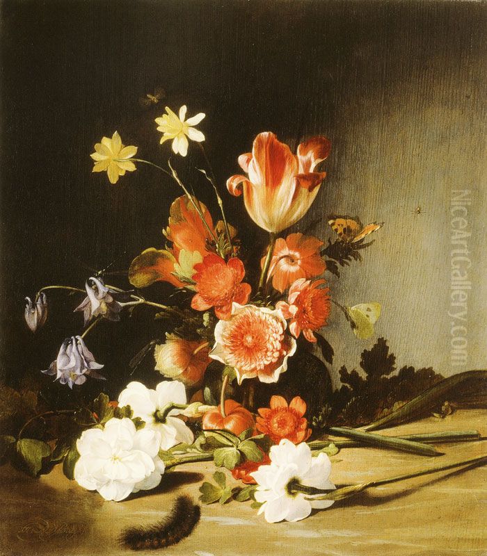 Still Life with Flowers Oil Painting by Dirck de Bray