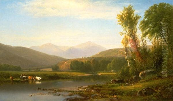 Mount Madison from the Androscoggin River Oil Painting by William Hart